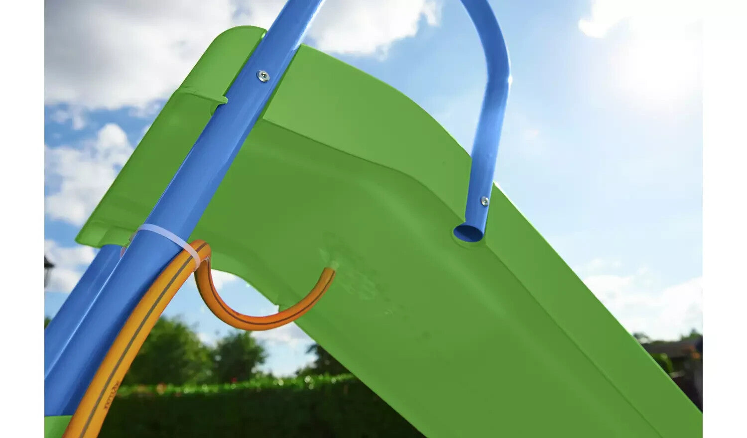 Chad Valley 7ft Kids Garden Slide - Green and Blue