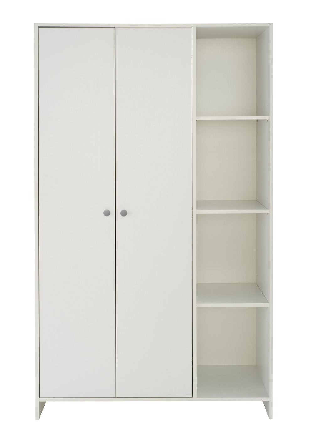 Home Seville 2 Door Open Shelf Wardrobe - White | Wardrobe with shelving
