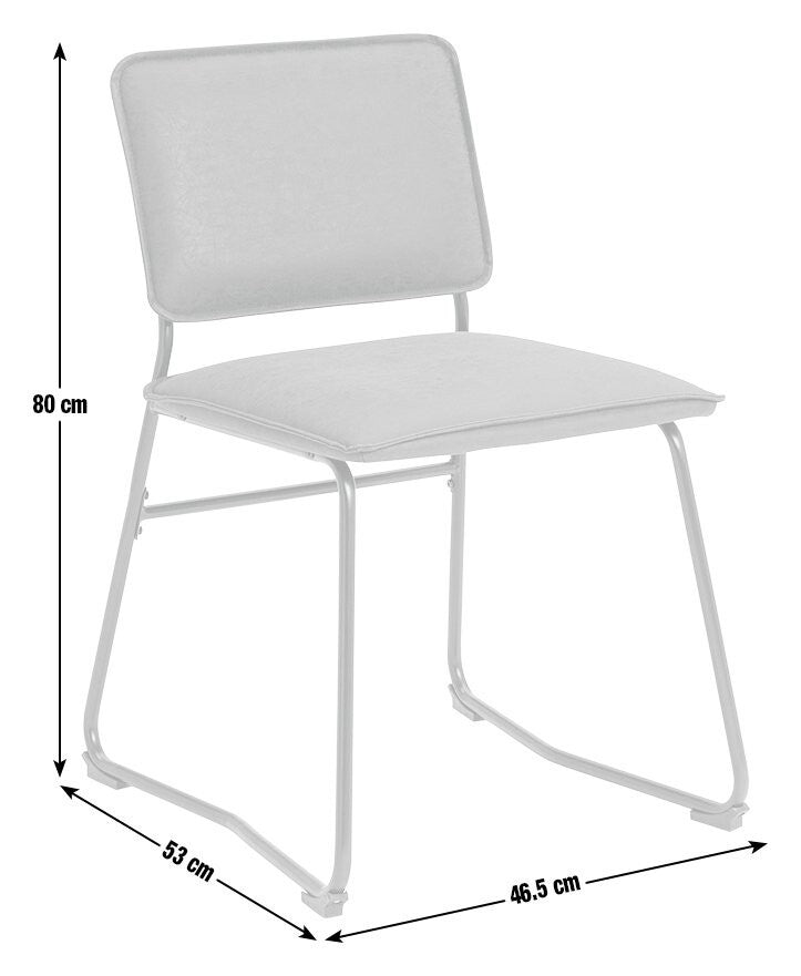 Habitat Loft Living Pair of Faux Leather Dining Chairs-Black