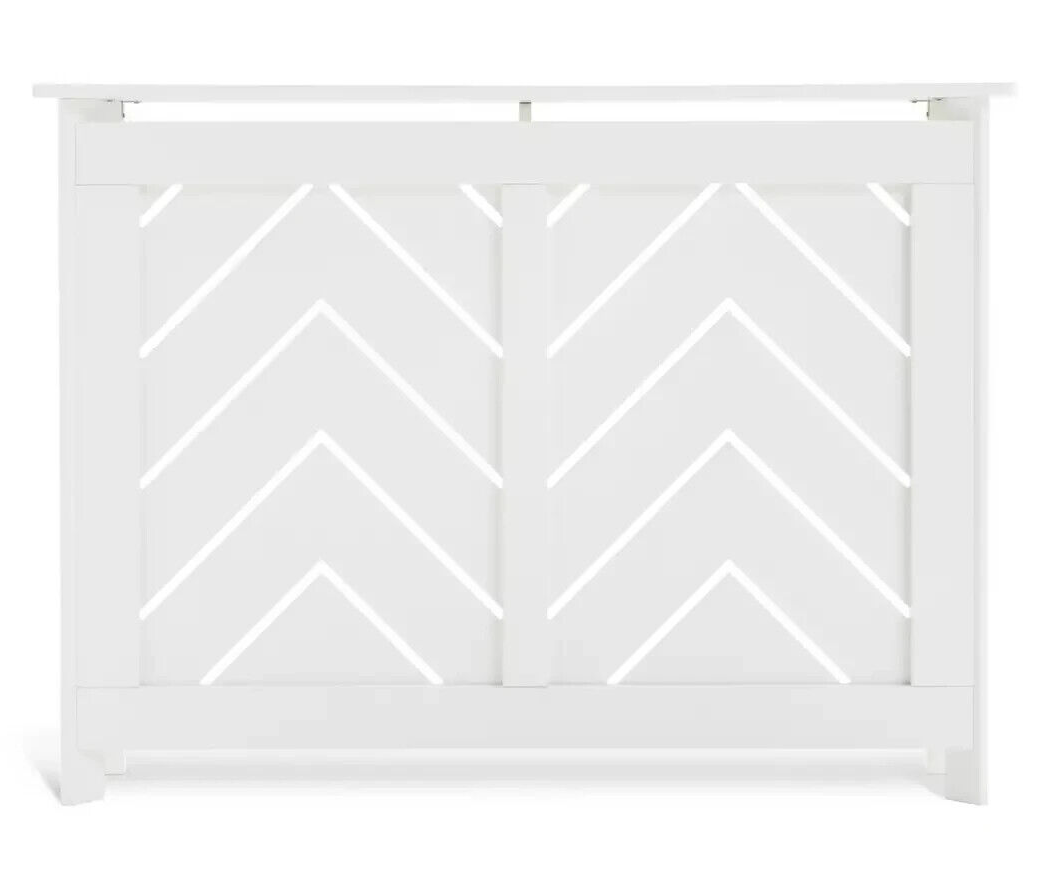 Habitat Chevron Small Radiator Cover - White | Stylish Heater Cover for Modern