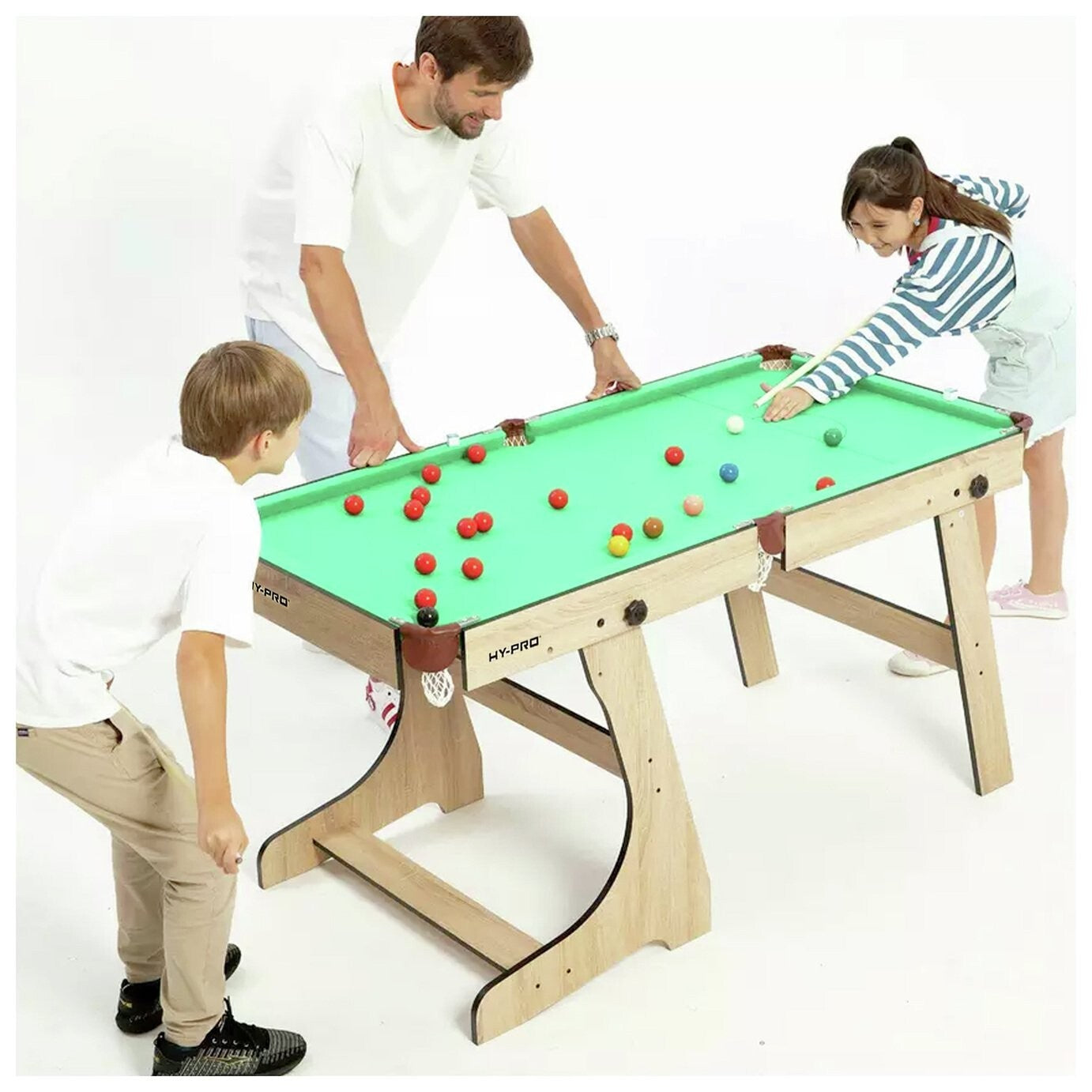 Hy-Pro 6ft Folding Snooker and Pool Table - Oak ( B Grade )