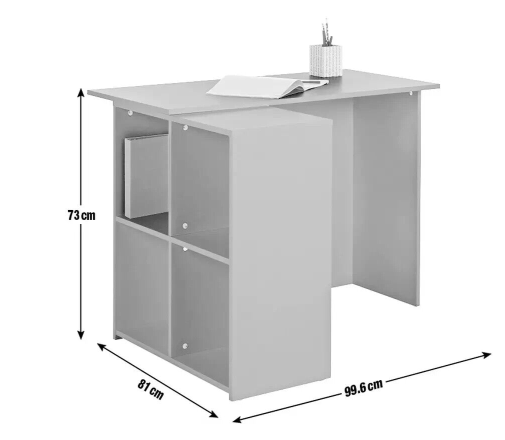 Home Malibu Corner Office Desk White | Modern Workstation Furniture ( B Grade )