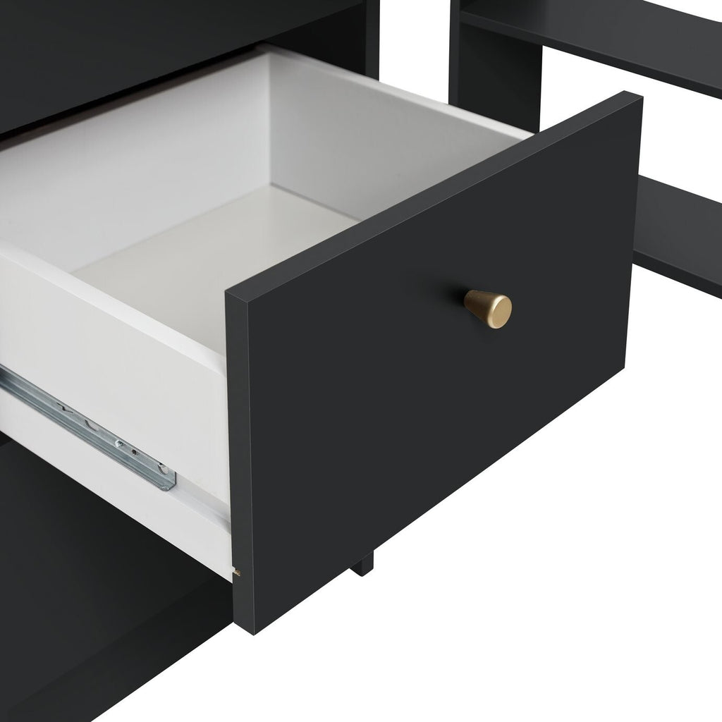 Malibu 3 Drawer Office Desk - Black ( B Grade )