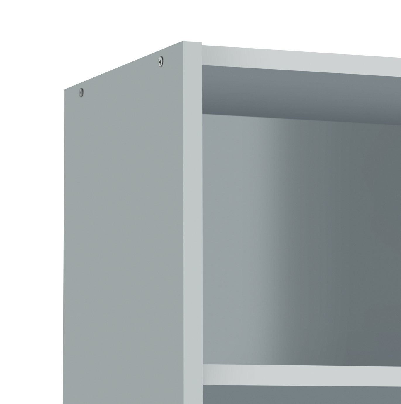 Maine Narrow 6 Shelf Bookcase - Shelving Storage Unit Display Cabinet - Grey