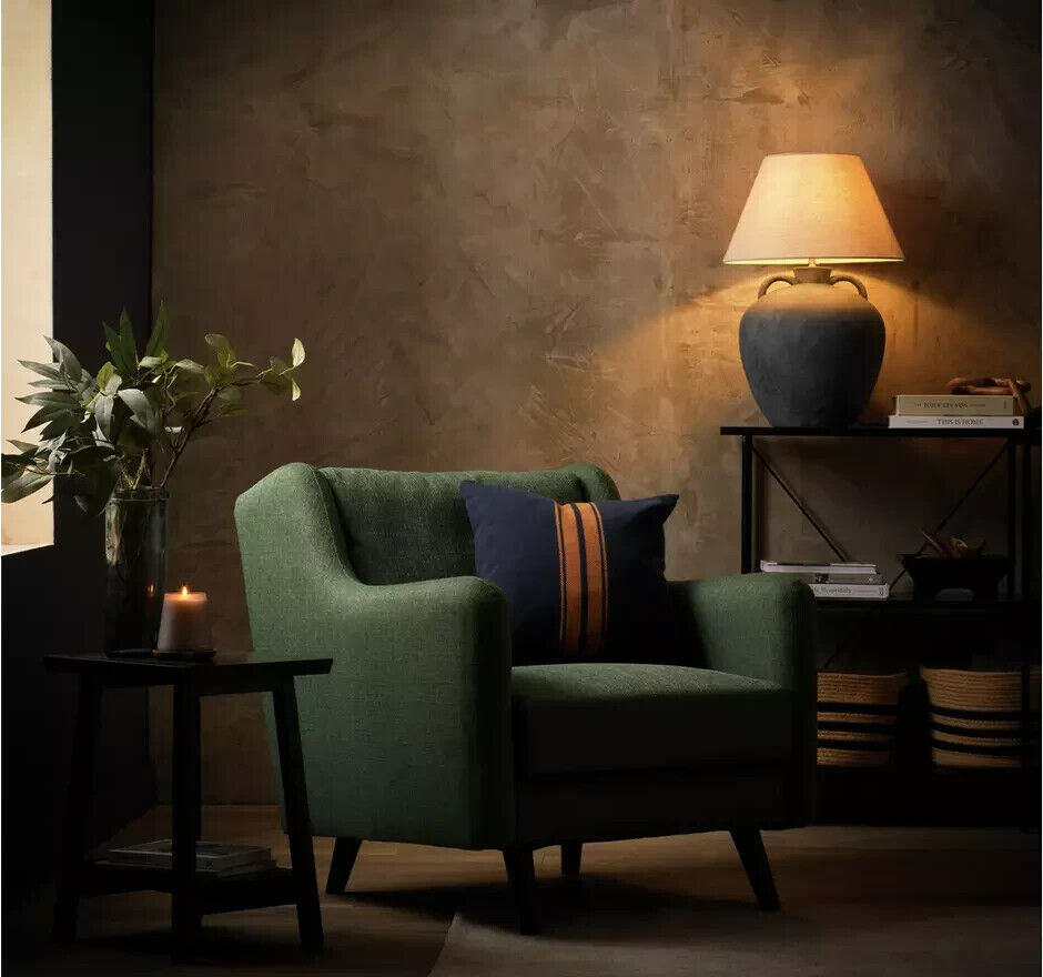 Morris Self Assembly Fabric Armchair - Green