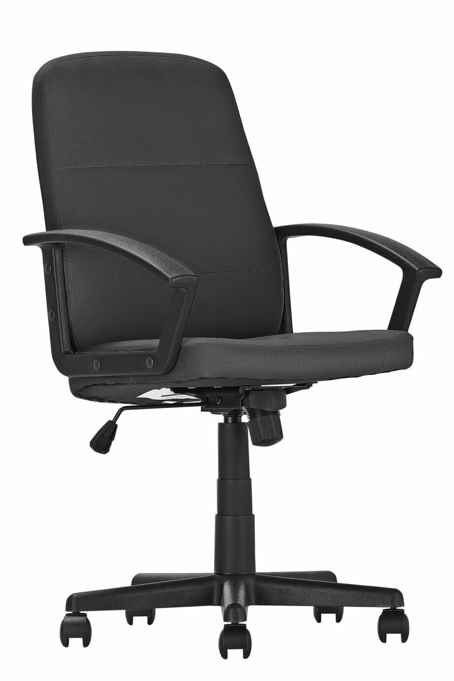 Home Brixham Faux Leather Office Chair - Black | Ergonomic Desk Chair Adjustable