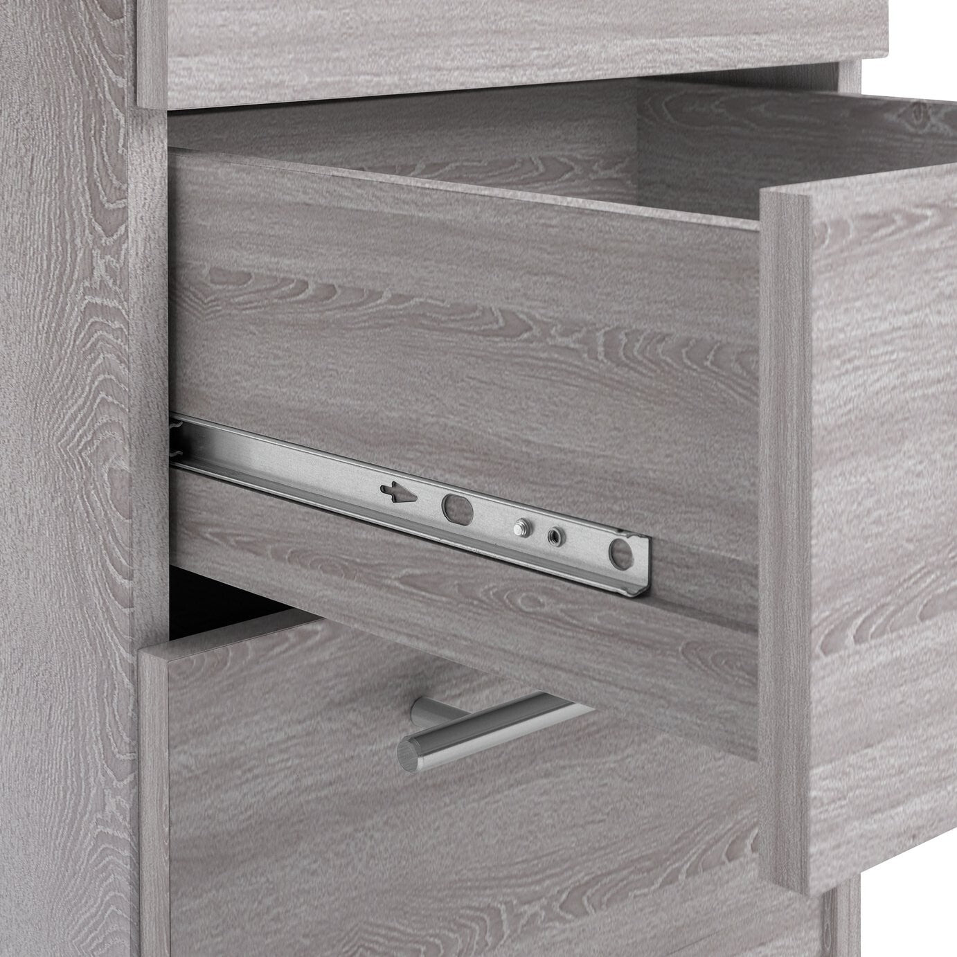Brisbane 3 Drawer Bedside â€“ Grey Oak