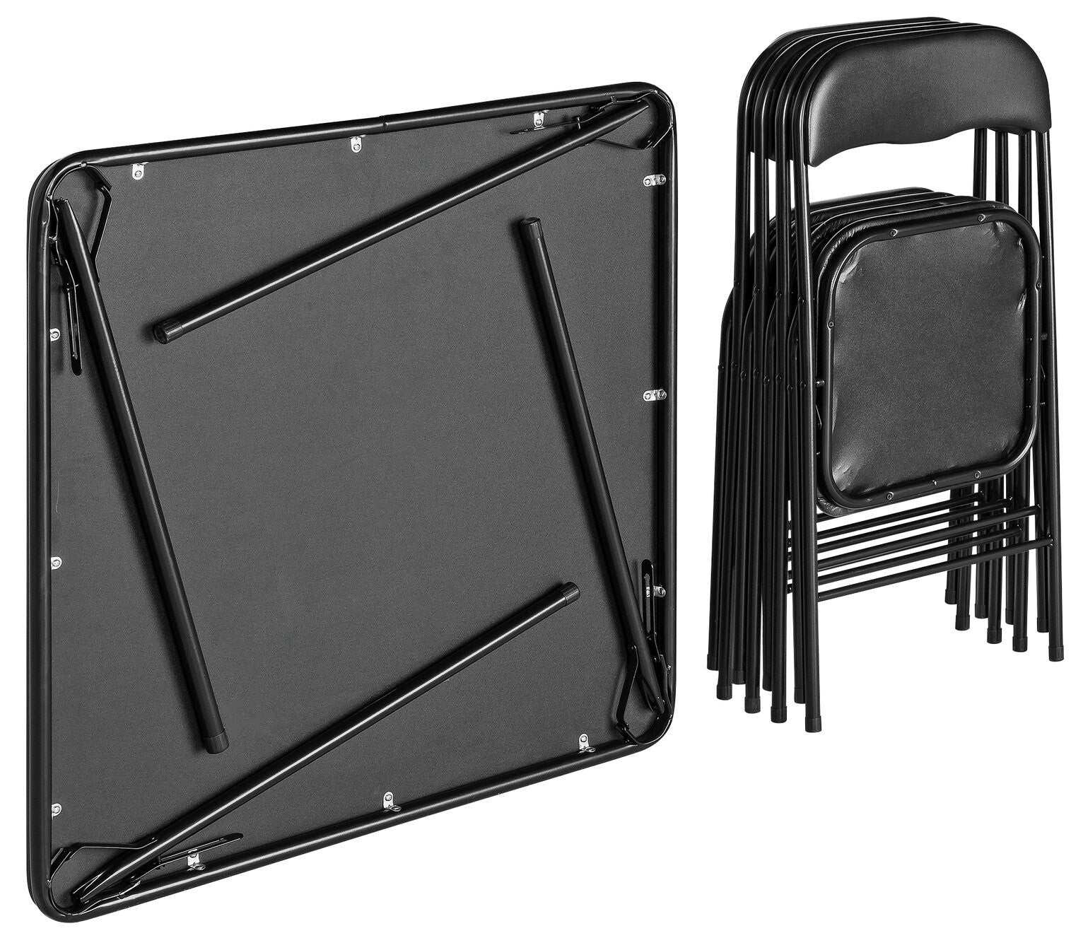 Quin Metal Folding Table & 4 Folding Chairs