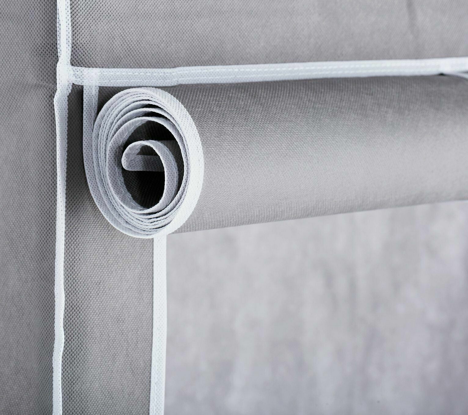 Home Double Heavy Duty Covered Rail - Grey | Clothes Garment Storage Rack Stand