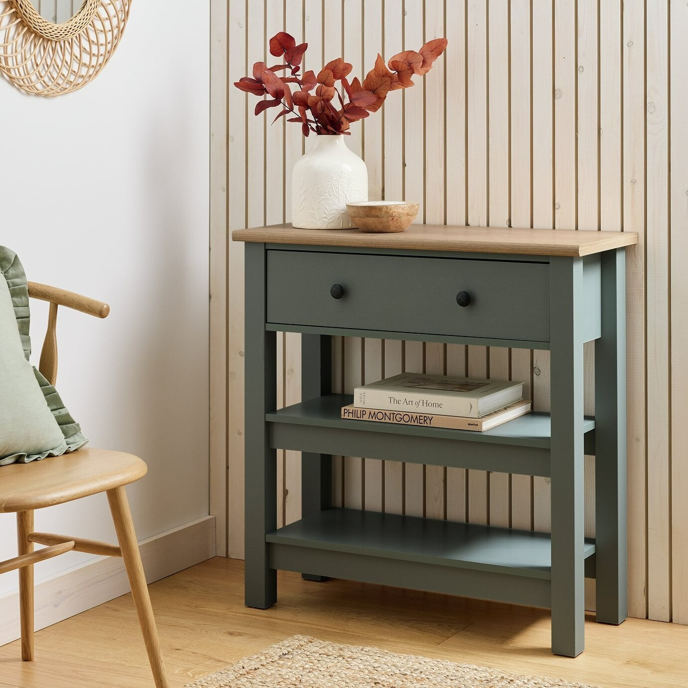 Home Winchester 1 Drawer Console Table - Green