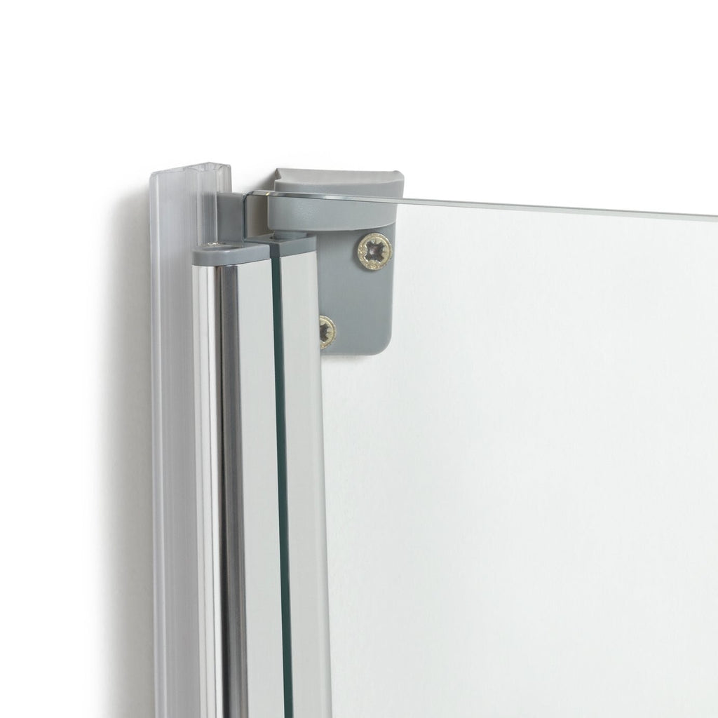 Half Frame Radius Bath Screen - Silver