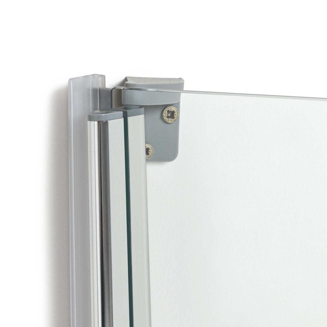 Half Frame Radius Bath Screen - Silver