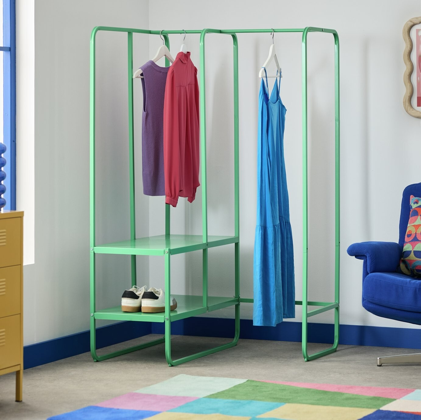 Lorelei 2 Shelves Rail Corner - Green