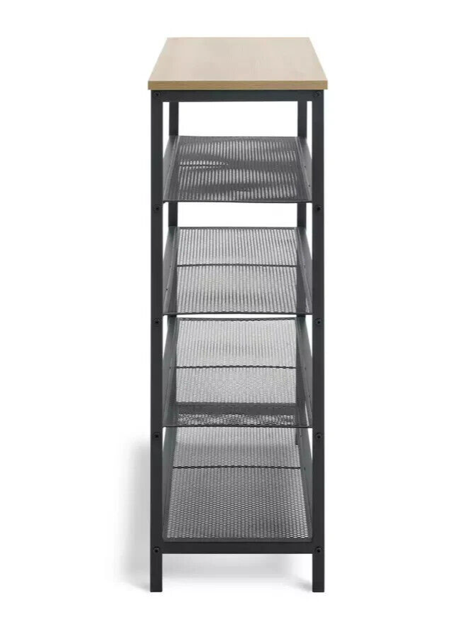 Habitat Loft Living 5 Shelf Shoe Storage Rack - Black | Footwear Rack, Hallway