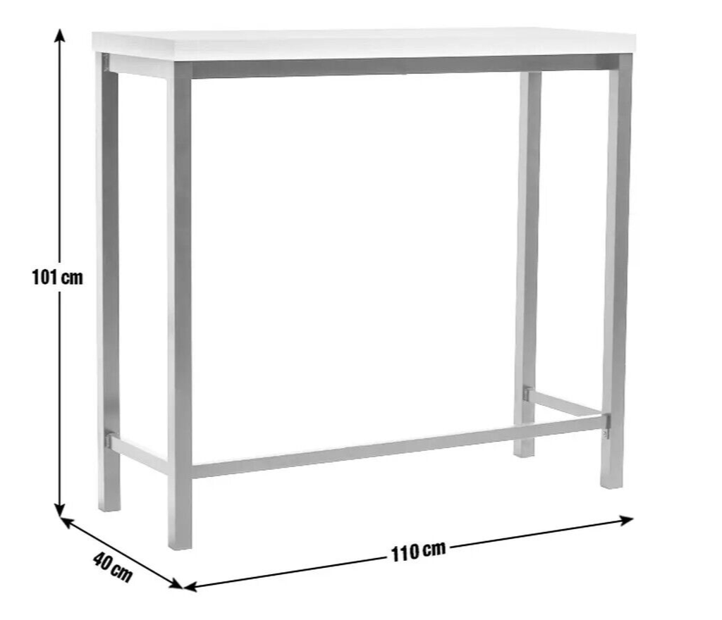 Habitat Zayn Metal 2 Seater Bar Table Black Birch | Breakfast Table