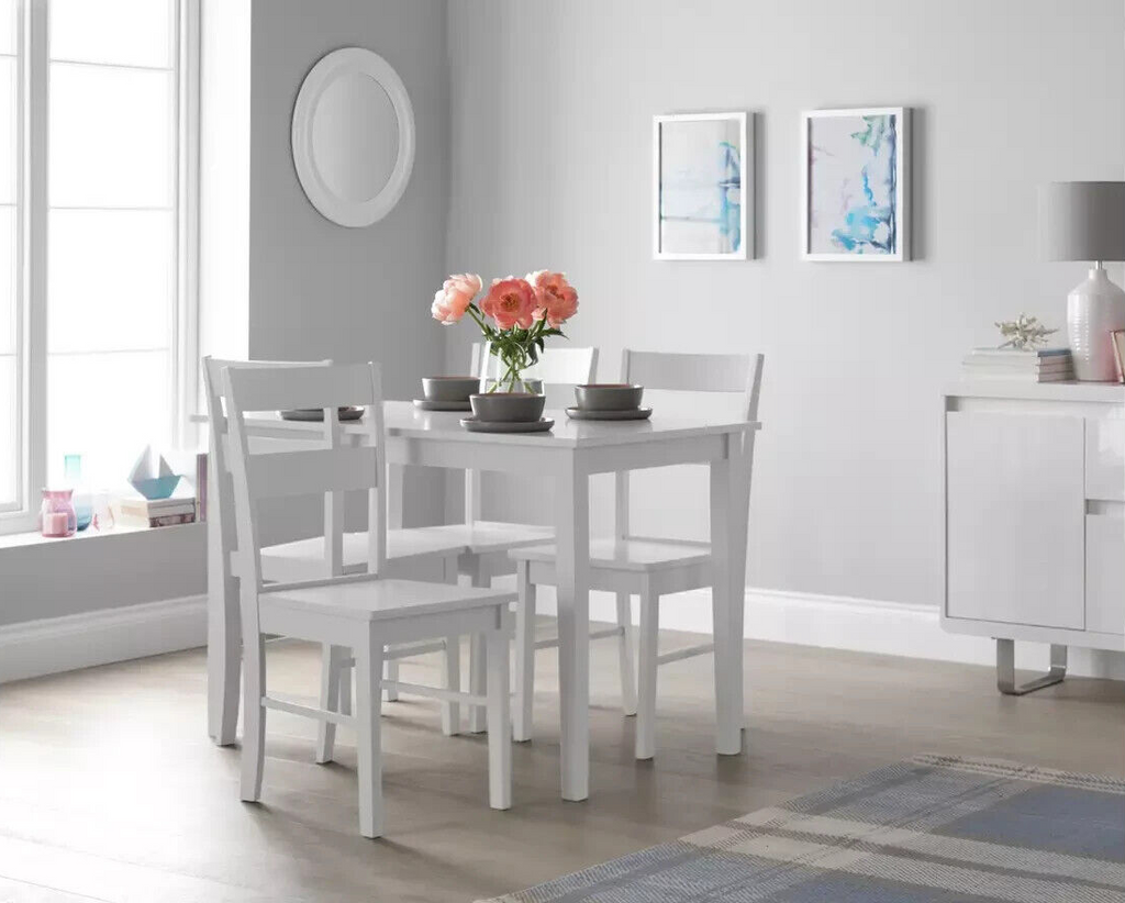 Chicago Table & 4 Chairs - White