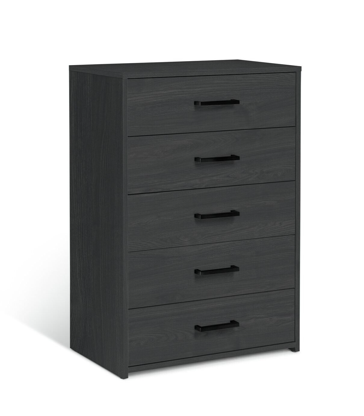 Home Oslo 5 Drawer Chest Black Oak Effect | Modern Furniture Storage Dresser