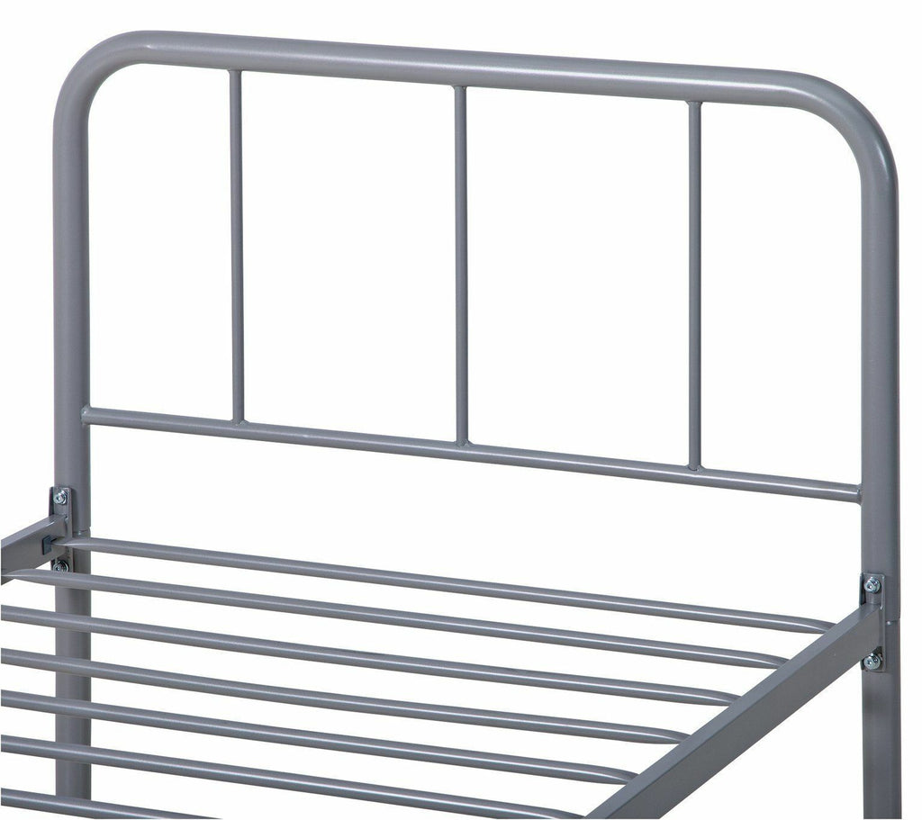 Charlie Single Metal Bed Frame - Silver | Kids Bedroom Furniture or Guest Sleep
