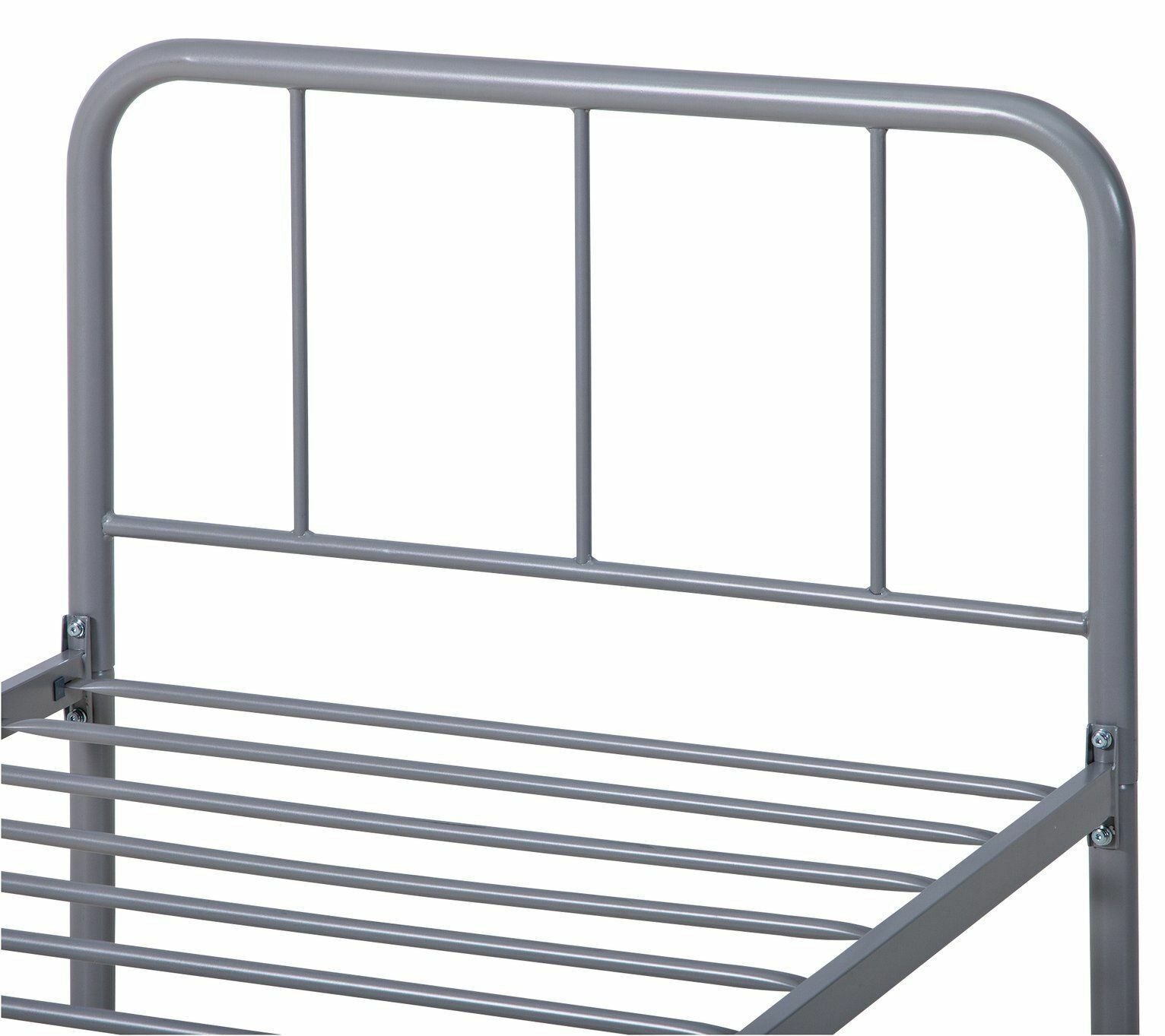 Charlie Single Metal Bed Frame - Silver | Kids Bedroom Furniture or Guest Sleep