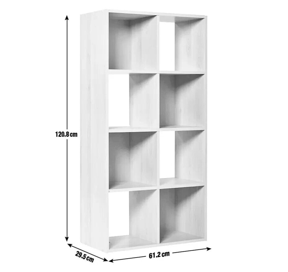 Home Squares 8 Cube Storage Unit Dark Grey | Organizer Shelf for Living Room