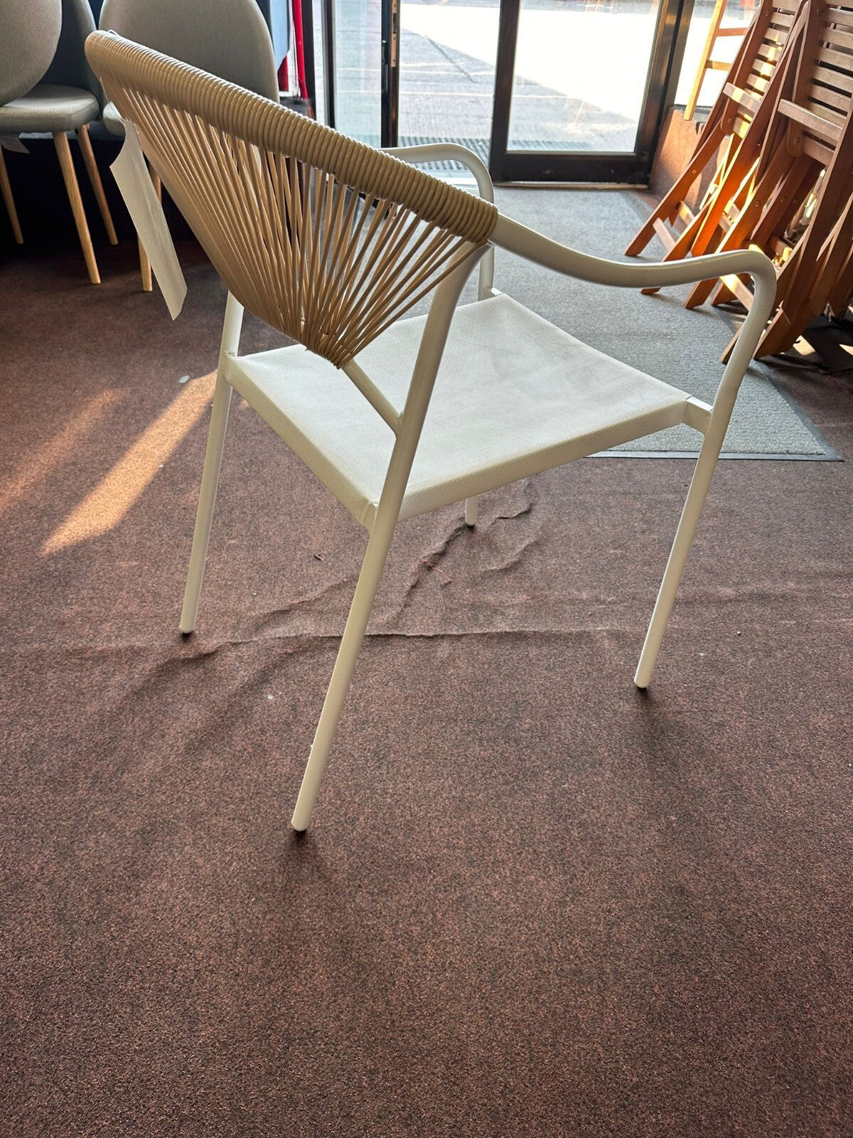 Habitat Elvas Set of 2 Rattan Effect Garden Chair - Natural | Outdoor Durable
