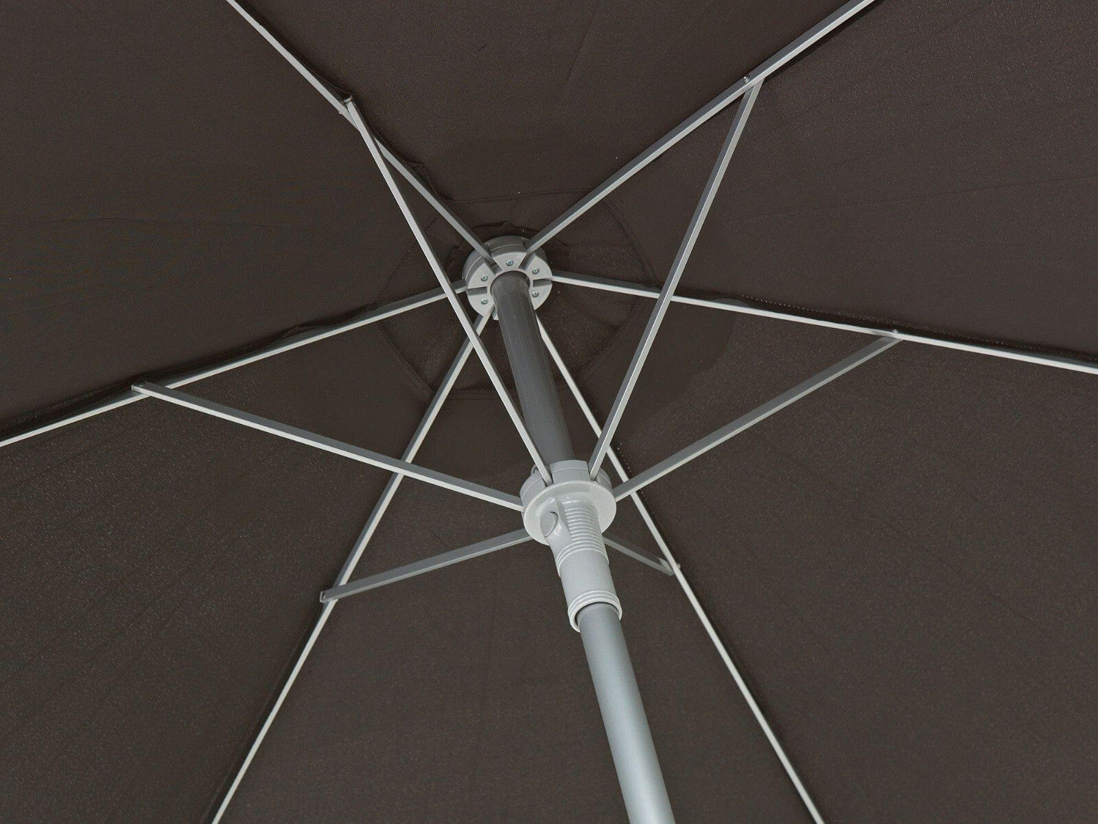 Home 2m Water Repellent Garden Parasol - Black | Outdoor Patio Umbrella
