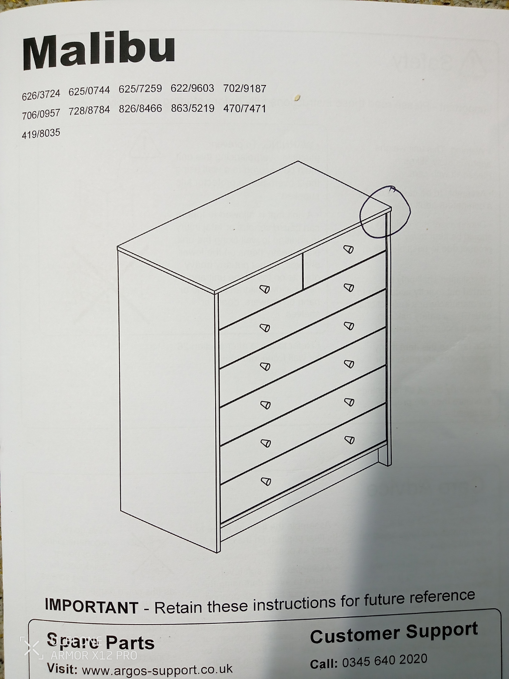 Malibu 5 Wide 2 Narrow Drawer Chest - White ( B Grade )