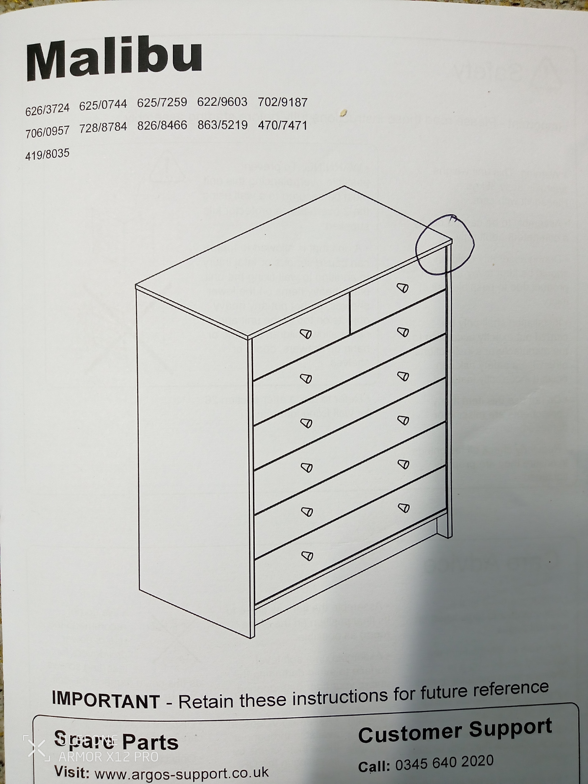 Malibu 5 Wide 2 Narrow Drawer Chest - White ( B Grade )