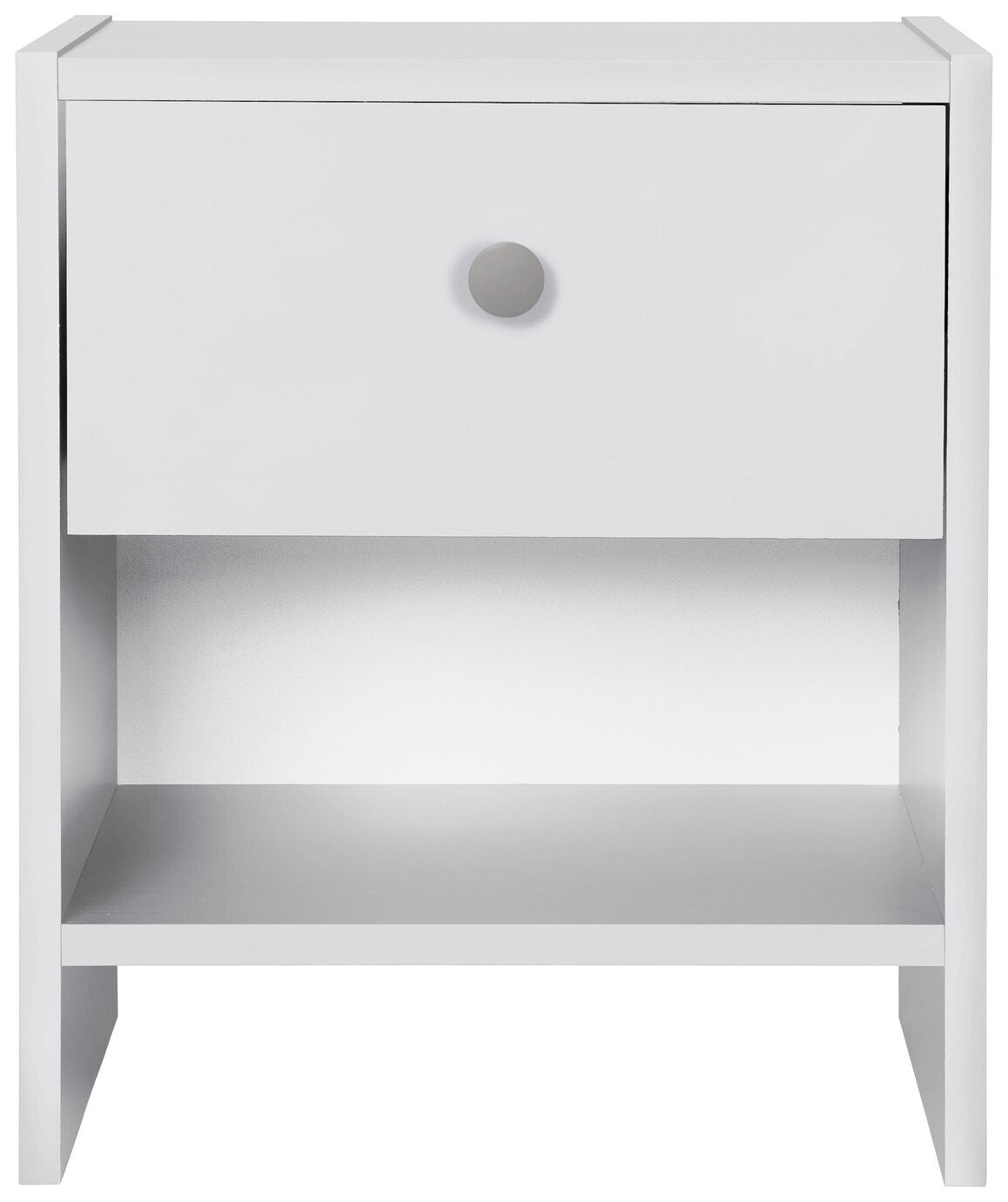 Home Seville 1 Drawer Bedside Table - White | Nightstand Storage for Bedroom Use