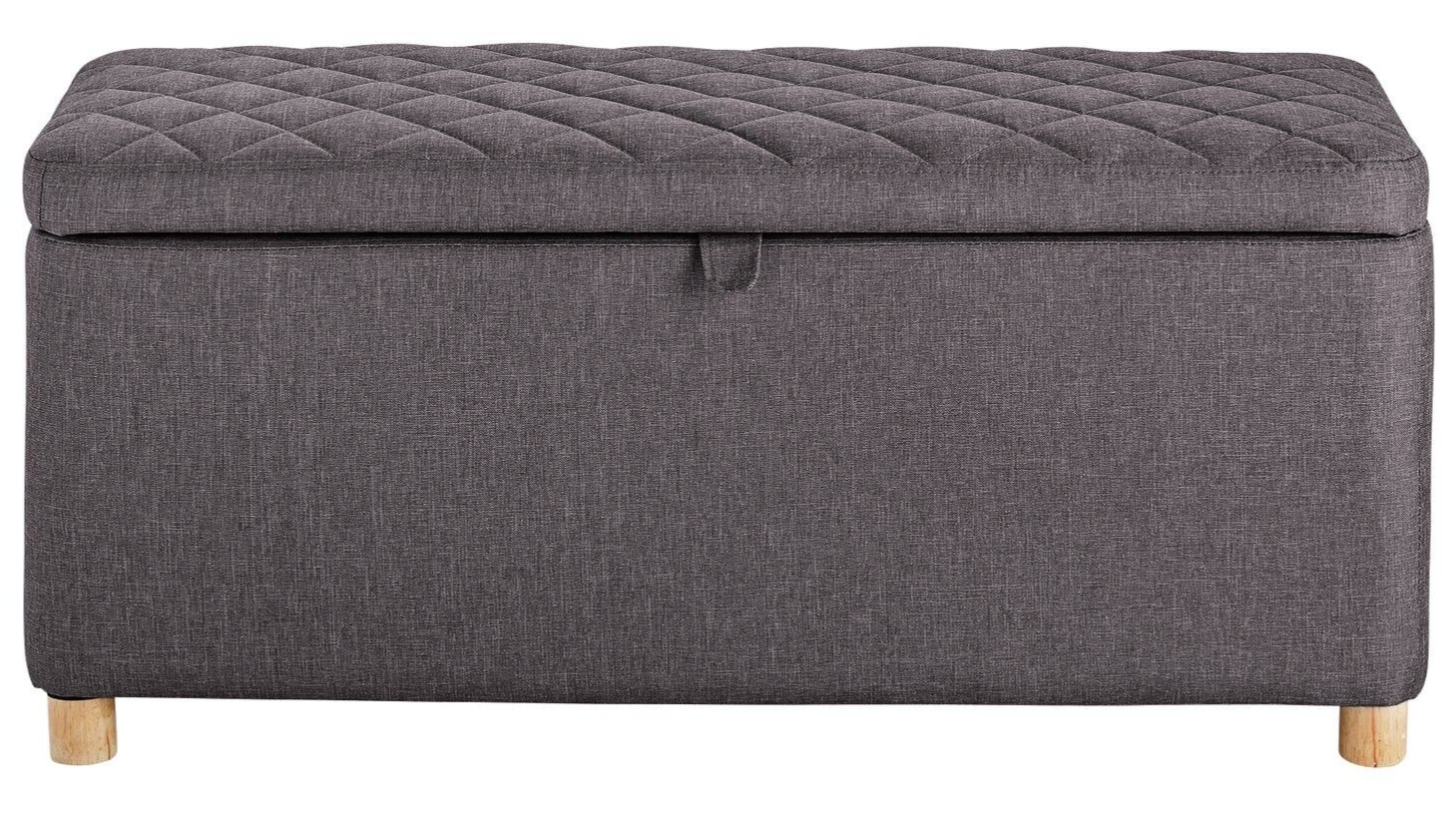 Habitat James Large Fabric Ottoman - Grey Chesterfield Ottoman Footstool Bench