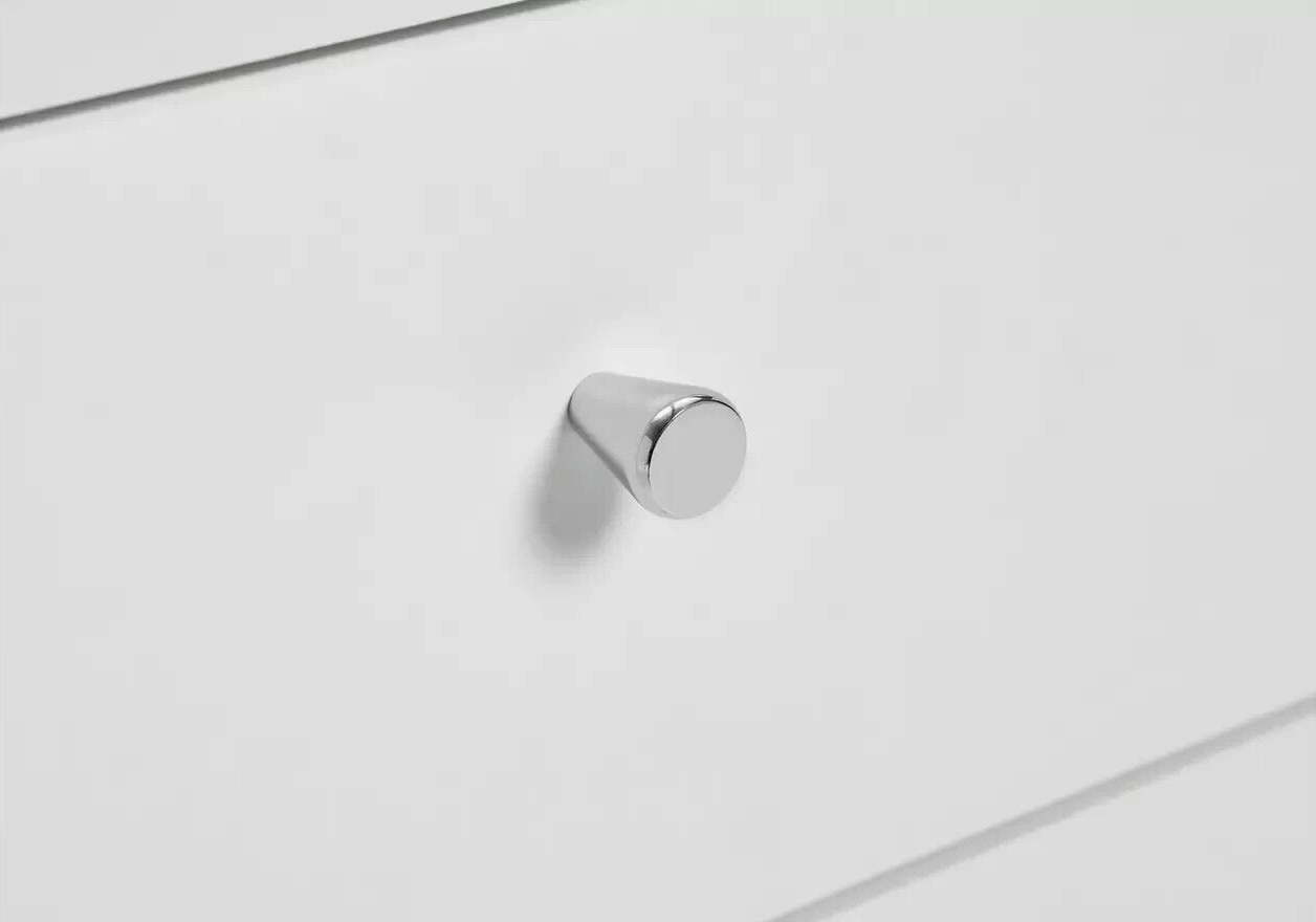Malibu 3 Drawer Bedside Table - White | Nightstand Storage for Bedroom