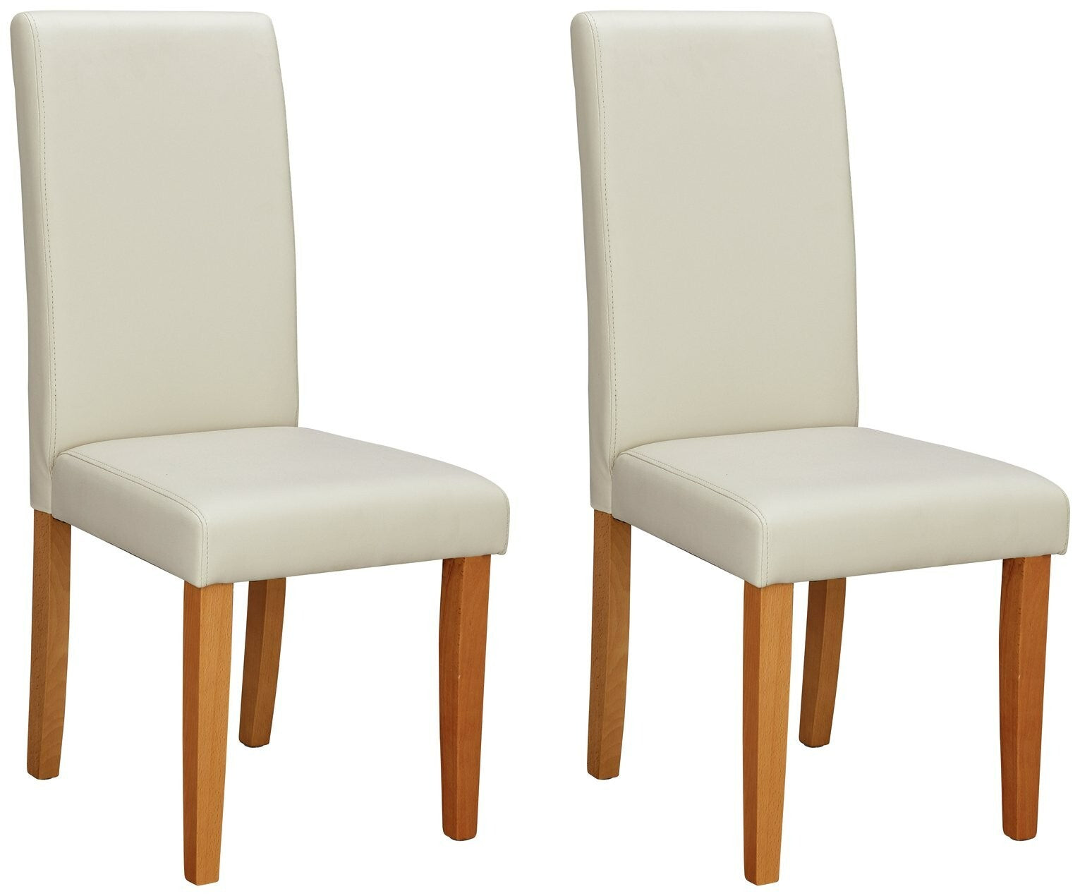 Pair of Midback Dining Chairs - Cream