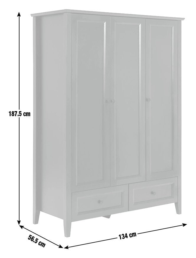 Habitat Kingham 3 Door 2 Drawer Wardrobe - Blue