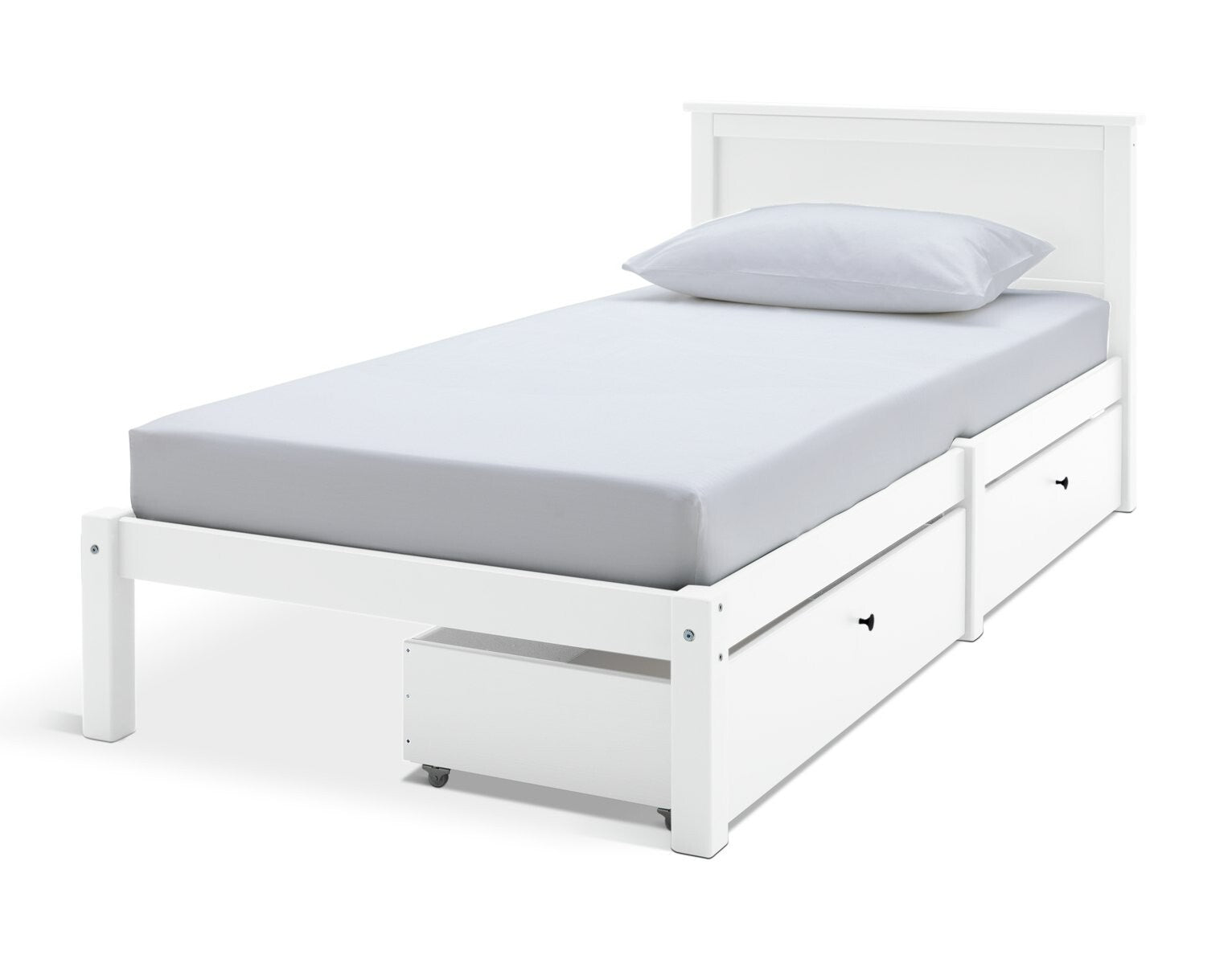 Habitat Brooklyn Single Bed Frame and Drawer - White | Wooden Bed Storage Saving