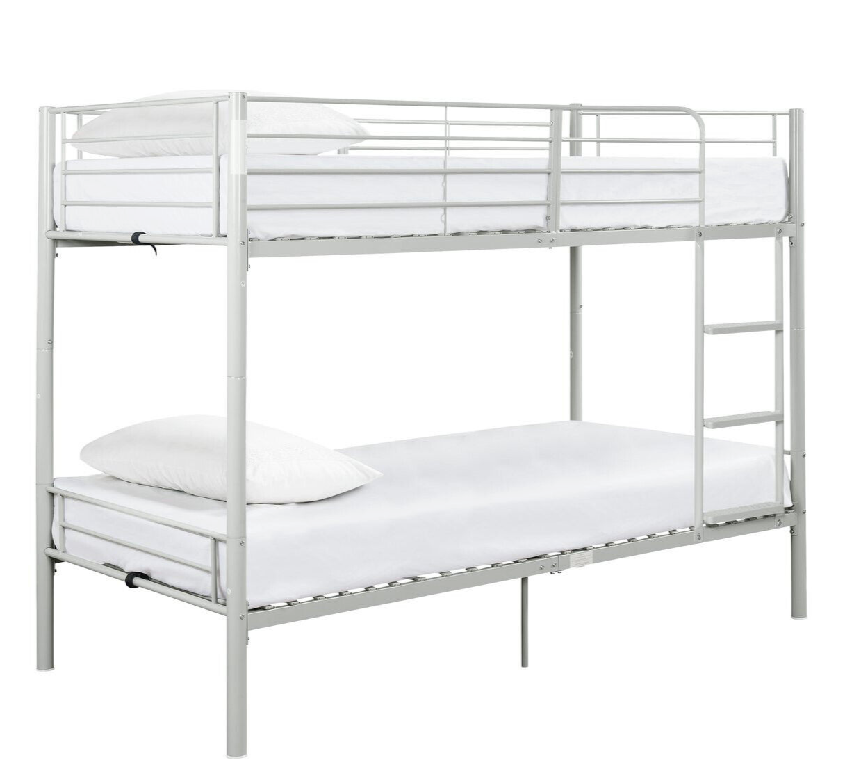 Mason Single Bunk Bed For Kids / Adults/Teenager -Silver x2 Memory Foam Mattress
