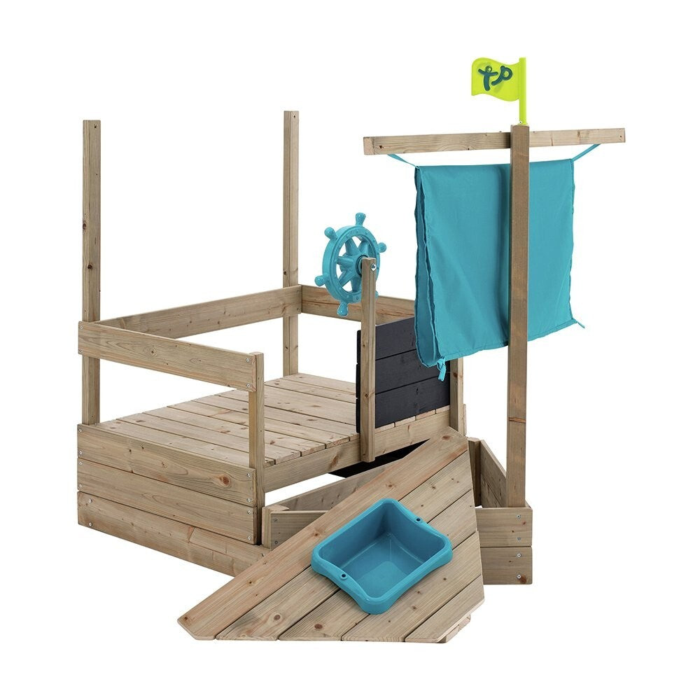 TP ahoy wooden play boat sand and water pit