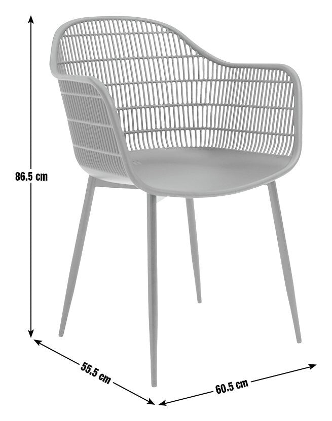 Habitat Serpa Set of 2 Plastic Garden Chairs - Black ( B Grade 8579 )