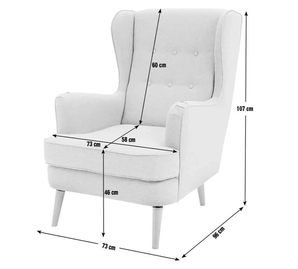 Habitat Callie Self Assembly Fabric Wingback Chair - Grey | Comfortable Stylish