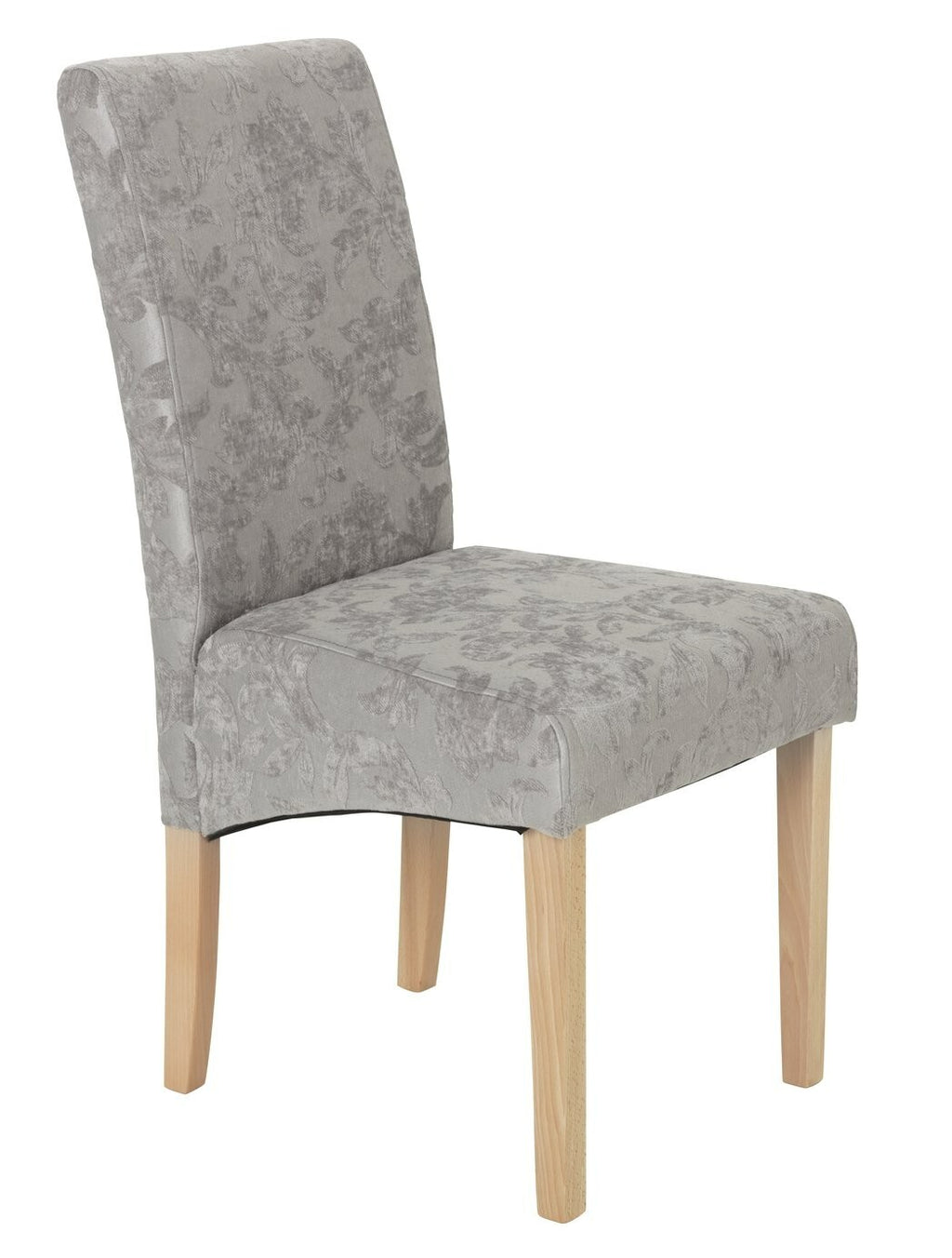 Pair of Skirted Dining Chairs - Damask Grey