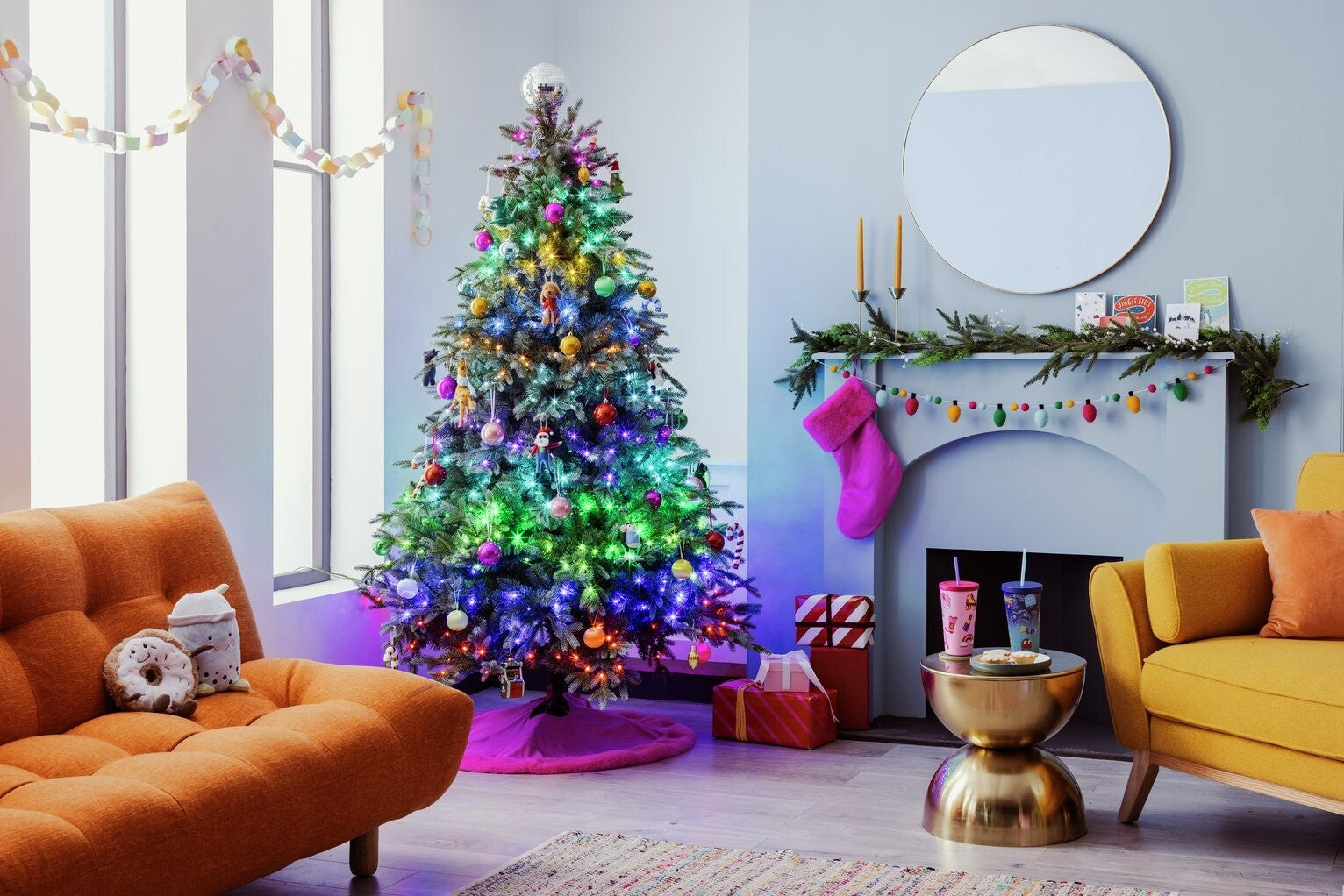 7ft Pre lit Natural Look Christmas Tree