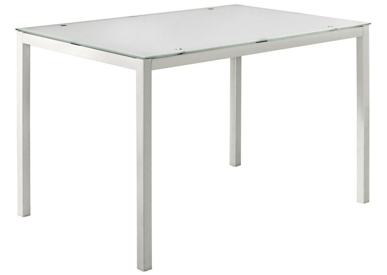 Home Lido Glass Dining Table & 4 White Chairs | Modern Kitchen Dining Furniture