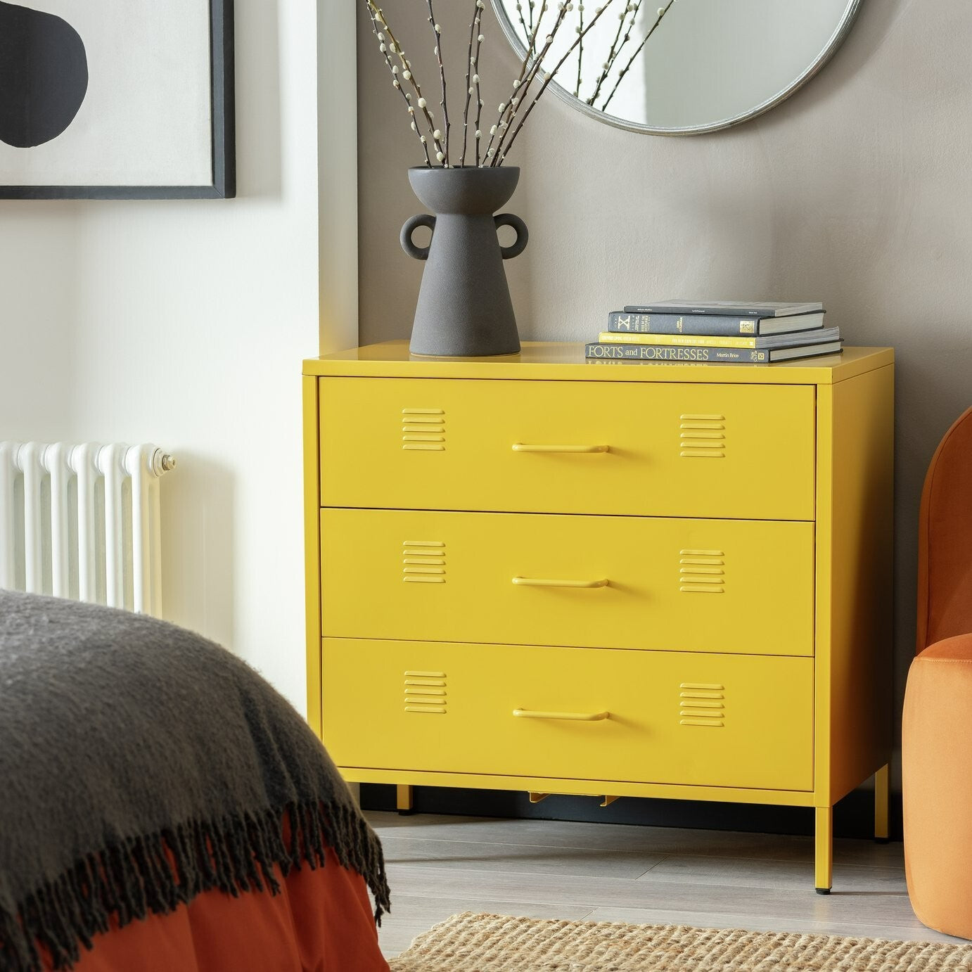 Habitat Stevie 3 Drawer Chest - Mustard ( B Grade 33826 )