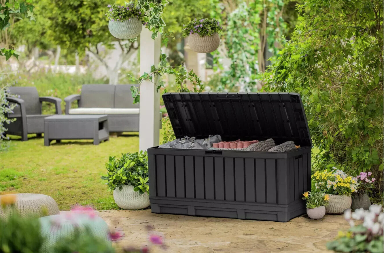 Keter Kentwood 350L Outdoor Garden Storage Box - Grey