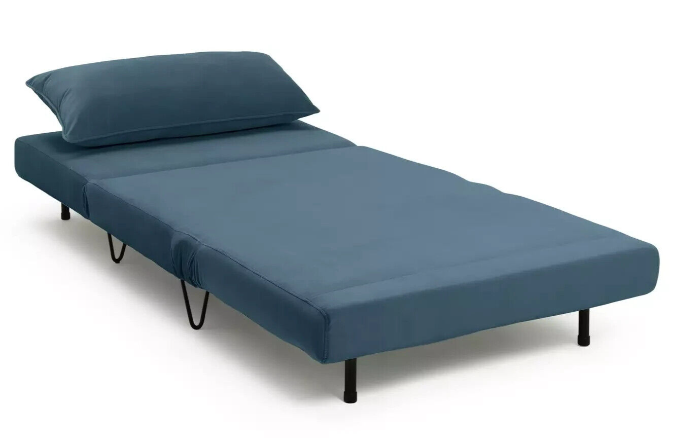Habitat Roni Single Velvet Chairbed - India Ink