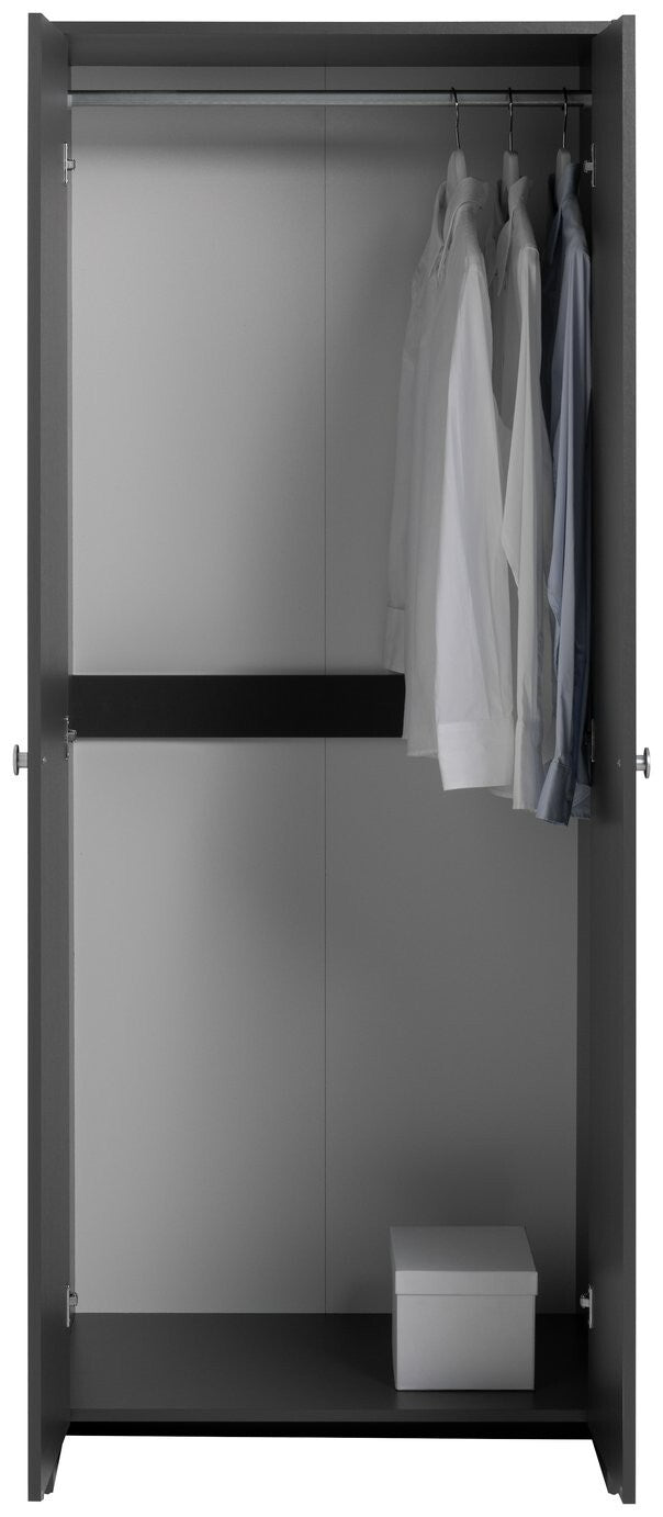 Seville 2 Door Wardrobe - Anthracite ( B Grade )