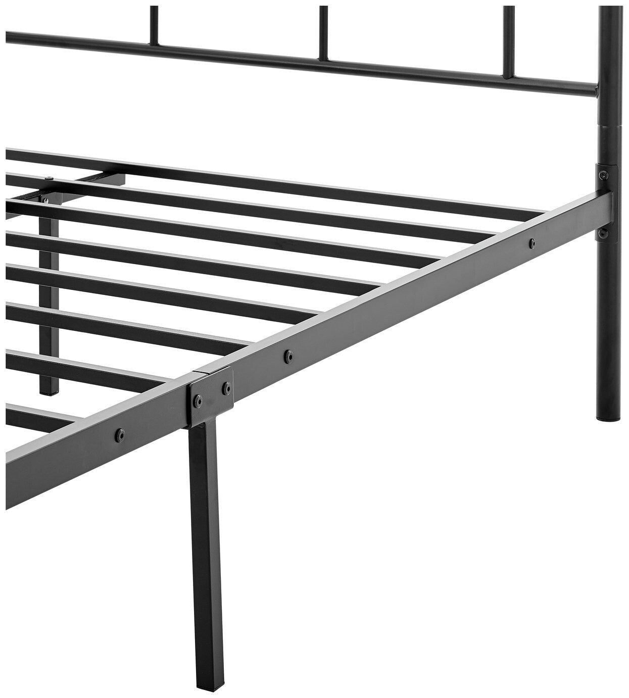 Yani Small Double Metal Bed Frame - Black | Classic Curved Design