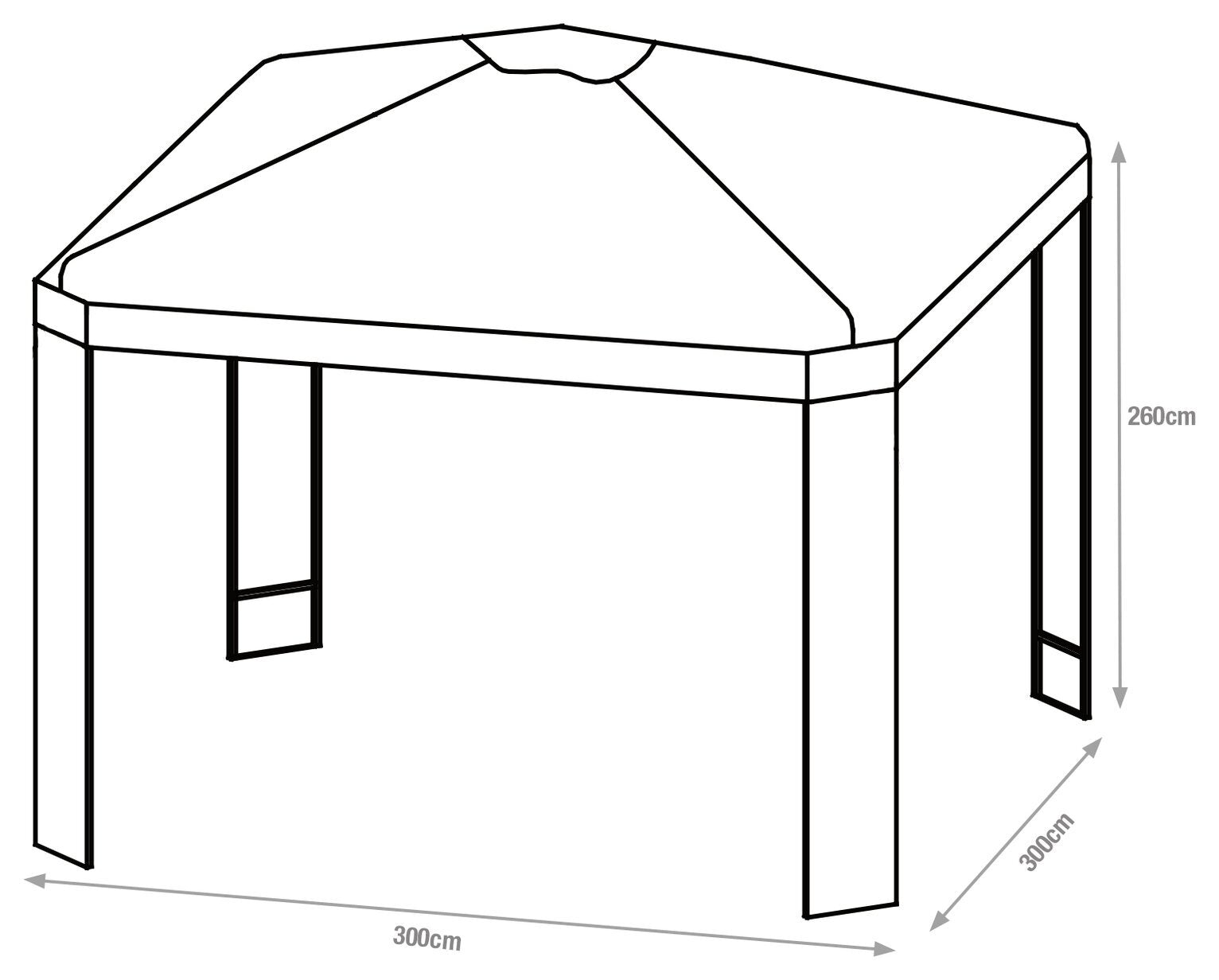 Home 3m x 3m Garden Gazebo - Cream | Cream Outdoor Gazebo Canopy Shelter Patio