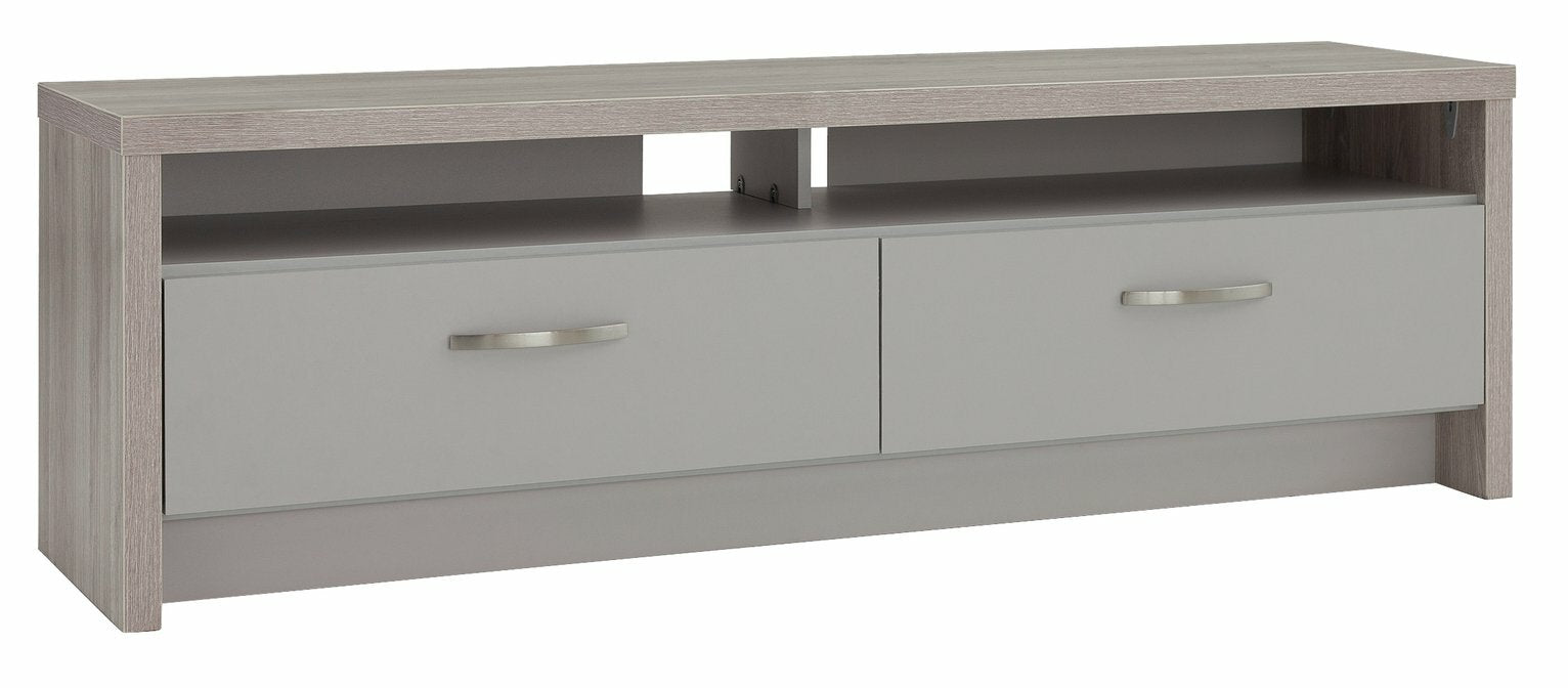 Habitat Venice 2 Drawer Large TV Unit - Grey | Modern Entertainment Furniture