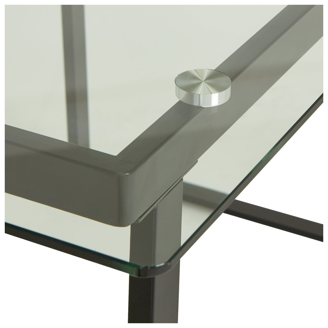 Home Tyrus Glass Dining Table & 4 Charcoal Chairs | Modern Kitchen Dining Set