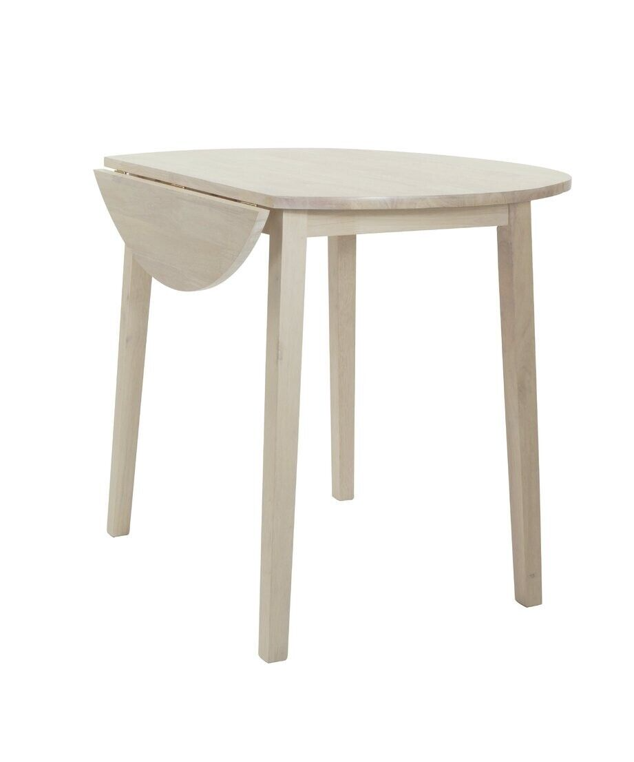 Habitat Kendal Round Solid Wood Drop Leaf Table - White Ash
